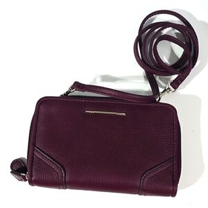 Elegant Burgundy PU Leather Crossbody Bag